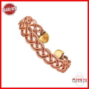 Handmade Pure Copper Bracelet Adjustable Entwisted Elegant Pain Relief Gift